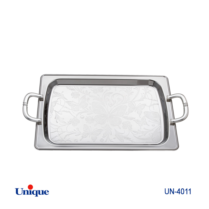 سینی استیل یک میل بدون پایه کوچک