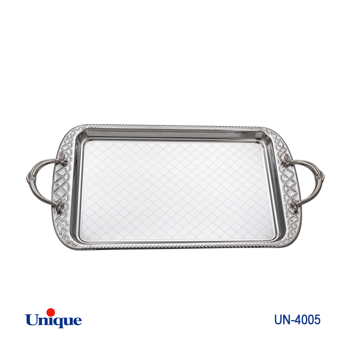 سینی استیل یک میل بدون پایه کوچک