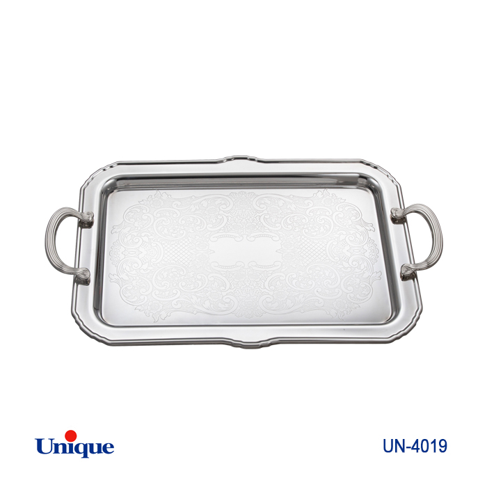 سینی استیل یک میل بدون پایه کوچک